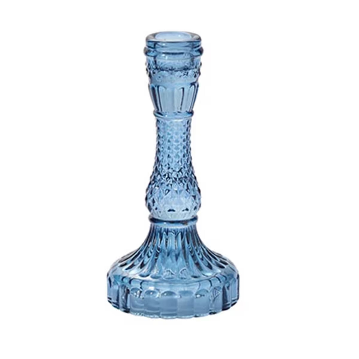 Vintage Glass Candle Holder | Blue