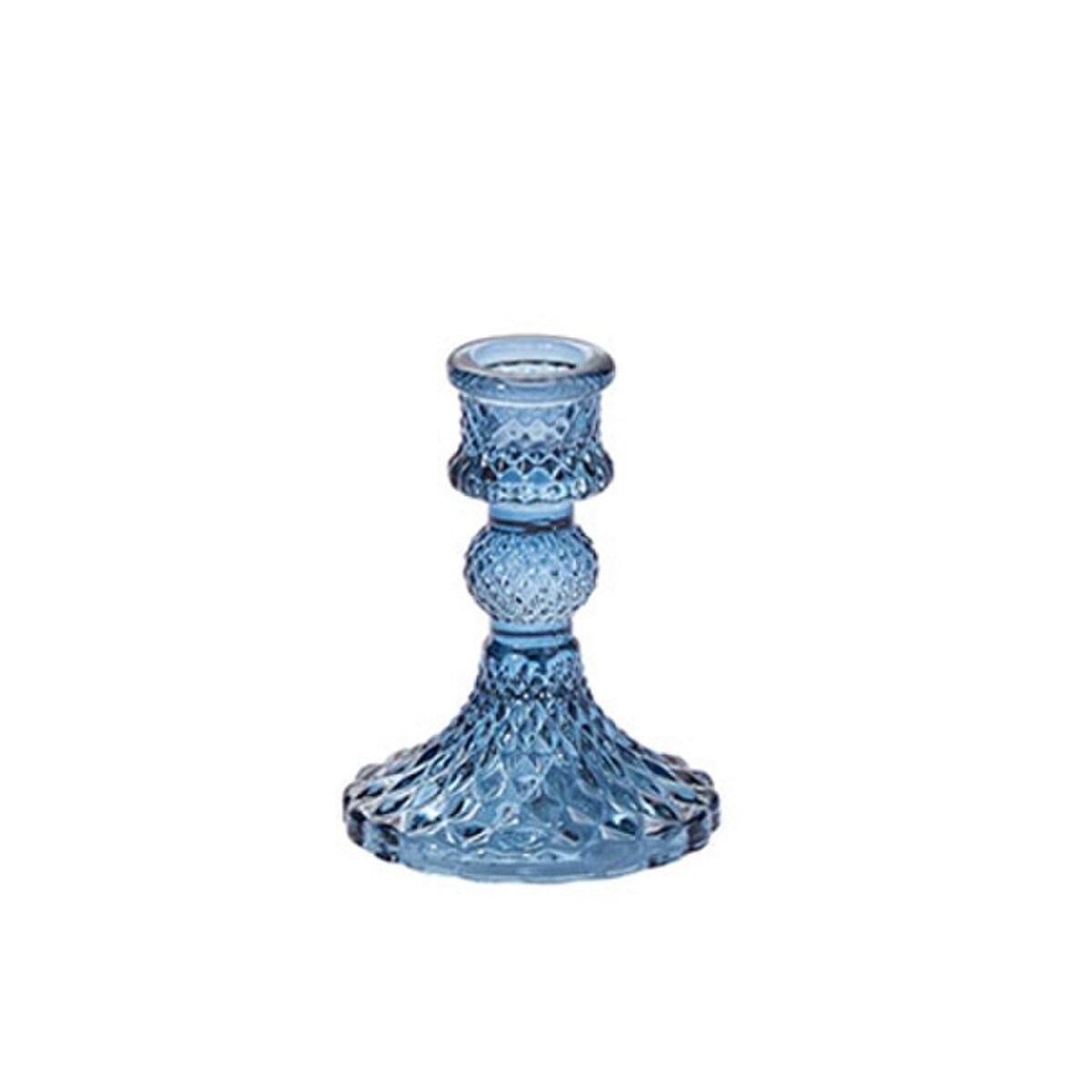 Vintage Glass Candle Holder | Blue