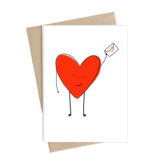 Heart Holding Letter Greeting Card