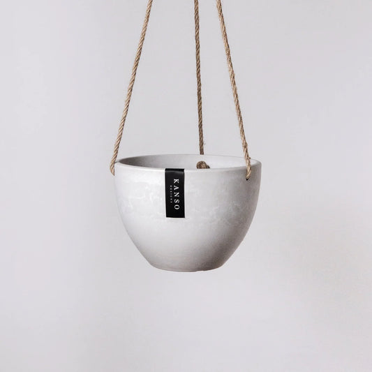 Kanso Designs | White Stone Hanging Planter